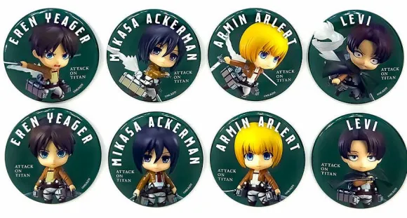Attack on Titan Nendoroid Plus Collectible Pinback Button (Random 1P)