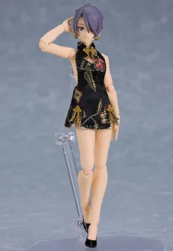 figma Female Body (Mika) with Mini Skirt Chinese Dress Outfit (BLACK)