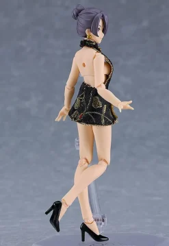 figma Female Body (Mika) with Mini Skirt Chinese Dress Outfit (BLACK)