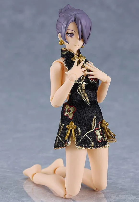 figma Female Body (Mika) with Mini Skirt Chinese Dress Outfit (BLACK)
