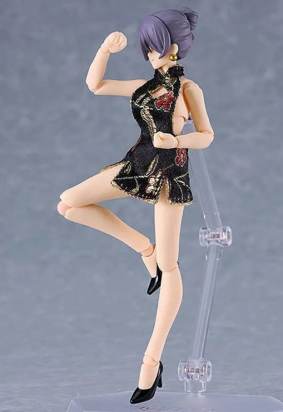 figma Styles Mini Skirt Chinese Dress (Black)