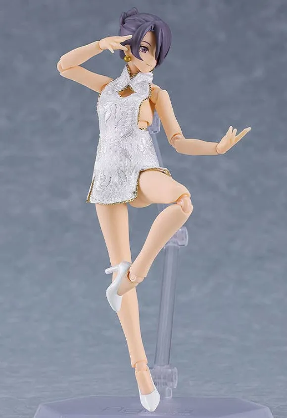 figma Styles Mini Skirt Chinese Dress (White)