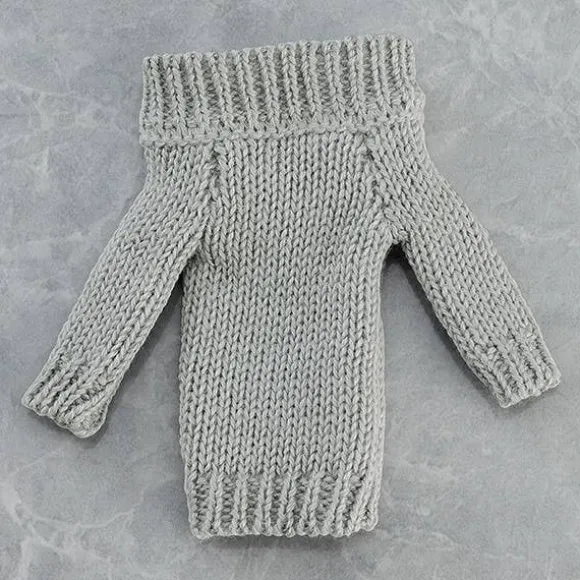figma Styles Off-the-Shoulder Sweater Dress (Gray)