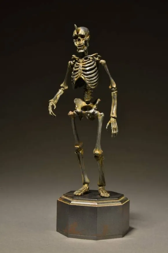 KT Project KT-005 Takeya Style Jizai Okimono - Skeleton Iron Rust Color