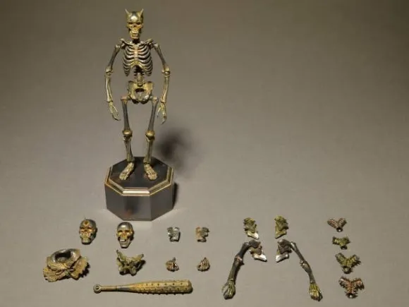 KT Project KT-005 Takeya Style Jizai Okimono - Skeleton Iron Rust Color