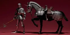 KT Project Takeya Shiki Jizai Okimono: 15th Century Gothic Equestrian Armor Silver