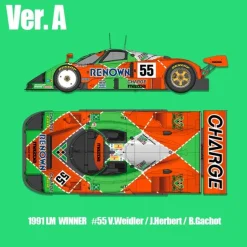 1/43 MAZDA 787B Ver.A : 1991 LM 24hours Winner #55 V.Weilder / J.Herbert / B.Gachot